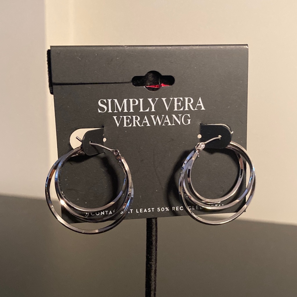 Simply Vera Vera Wang Dual Silver Hoop Earrings 8$